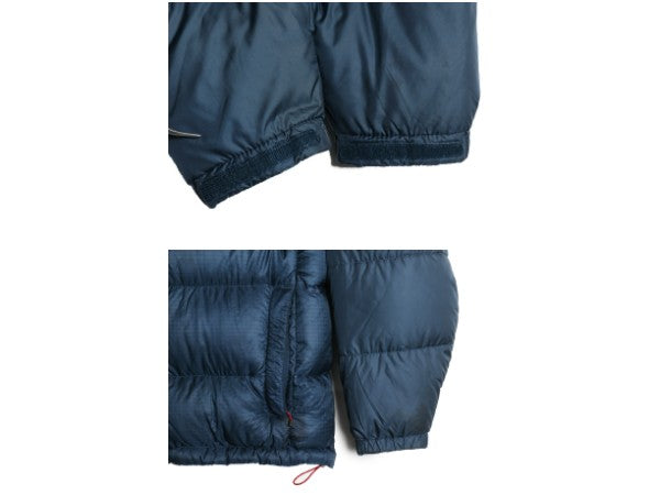 ノースフェイス サミット シリーズ ダウン ジャケット メンズ L 古着 700フィル ナイロン キルティング アウトドア ブルゾン フルジップ 紺