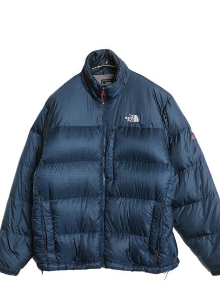 ノースフェイス サミット シリーズ ダウン ジャケット メンズ L 古着 700フィル ナイロン キルティング アウトドア ブルゾン フルジップ 紺
