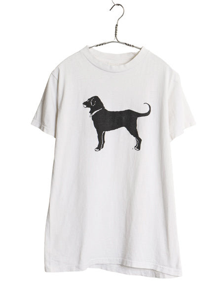 90s USA製 The Black Dog ドッグ イラスト プリント Tシャツ メンズ レディース S オールド アニマル アート キャラクター ヘビーウェイト