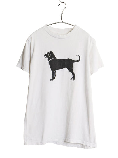 90s USA製 The Black Dog ドッグ イラスト プリント Tシャツ メンズ レディース S オールド アニマル アート キャラクター ヘビーウェイト