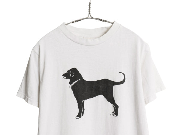 90s USA製 The Black Dog ドッグ イラスト プリント Tシャツ メンズ レディース S オールド アニマル アート キャラクター ヘビーウェイト