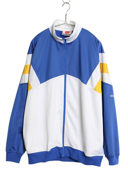 90s ウィルソン フルジップ トラック ジャケット メンズ XL / オールド ジャージ ハイネック ブルゾン ジャンパー ストレッチ 大きいサイズ