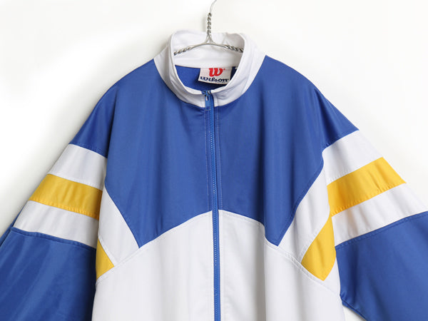 90s ウィルソン フルジップ トラック ジャケット メンズ XL / オールド ジャージ ハイネック ブルゾン ジャンパー ストレッチ 大きいサイズ