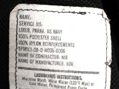 米軍実物 US NAVY ECWCS GEN2 フルジップ フリース ライナー ジャケット MEDIUM SHORT 08年製 ミリタリー USN 軍物 ジャンパー ブルゾン 黒