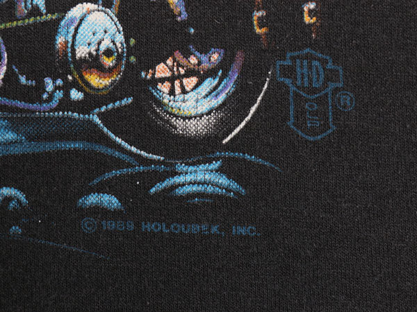 80s USA製 ★ ハーレー ダビッドソン ウルフ x イーグル プリント Tシャツ メンズ M / ヴィンテージ シングルステッチ バイク アニマル 黒