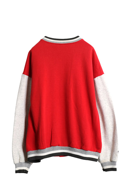 90s USA製 インディアンズ スウェット スタジャン メンズ XXL / オールド MLB メジャーリーグ マジェスティック トレーナー 大きいサイズ