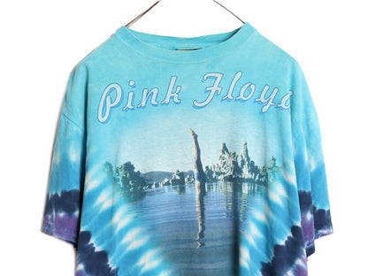 00s ★ ピンクフロイド プリント タイダイ Tシャツ メンズ L オールド オフィシャル グラフィック アート バンド ロック LIQUID BLUE 総柄