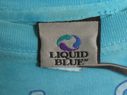 00s ★ ピンクフロイド プリント タイダイ Tシャツ メンズ L オールド オフィシャル グラフィック アート バンド ロック LIQUID BLUE 総柄
