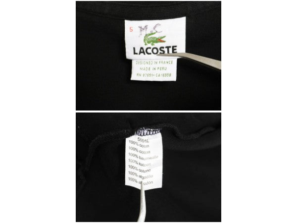 ラコステ ハーフジップ コットン ニット スウェット メンズ M / トレーナー ハイネック リブ編み セーター ワンポイント ブラック シンプル