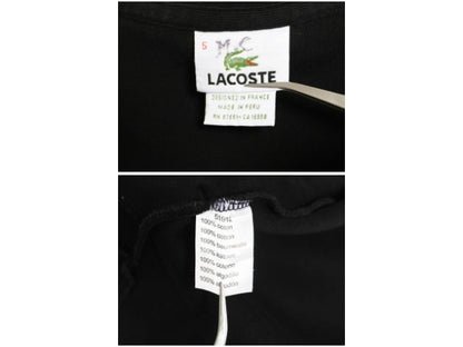 ラコステ ハーフジップ コットン ニット スウェット メンズ M / トレーナー ハイネック リブ編み セーター ワンポイント ブラック シンプル
