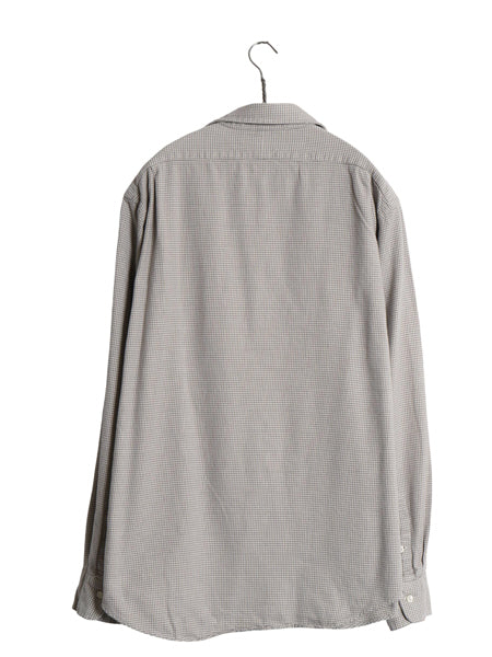 90s ポロ ラルフローレン 千鳥格子 チェック 長袖 フランネル シャツ メンズ L / オールド コットン STANTON CUSTOM FIT 細身 ポニー なし