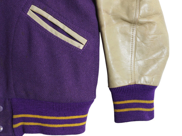 50s 60s ★ LOWE & CAMPBELL 袖 本革 レザー ウール スタジャン メンズ XL / ヴィンテージ サガラ ワッペン アワード ジャケット カレッジ