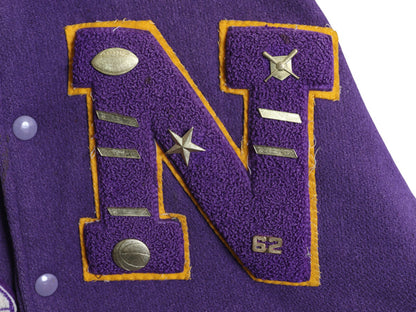 50s 60s ★ LOWE & CAMPBELL 袖 本革 レザー ウール スタジャン メンズ XL / ヴィンテージ サガラ ワッペン アワード ジャケット カレッジ