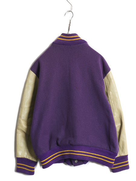 50s 60s ★ LOWE & CAMPBELL 袖 本革 レザー ウール スタジャン メンズ XL / ヴィンテージ サガラ ワッペン アワード ジャケット カレッジ