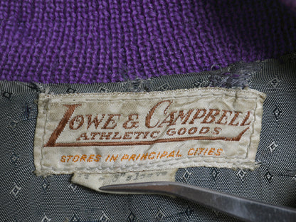 50s 60s ★ LOWE & CAMPBELL 袖 本革 レザー ウール スタジャン メンズ XL / ヴィンテージ サガラ ワッペン アワード ジャケット カレッジ