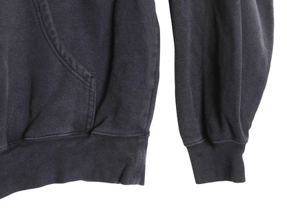 00s ナイキ カレッジ 刺繍 スウェット フード パーカー メンズ M オールド トレーナー スウッシュ プルオーバー 裏起毛 ヘビーウェイト 黒