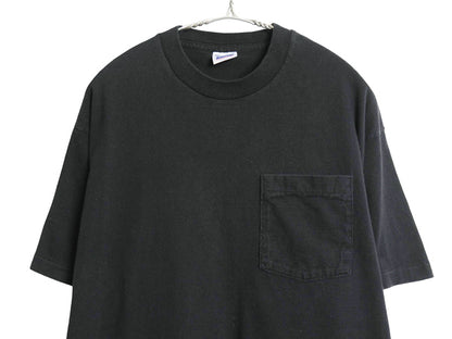 90s USA製 BVD ポケット付き 無地 半袖 Tシャツ メンズ XL / オールド ポケT 耳付き ブランク シングルステッチ トップス 大きいサイズ 黒