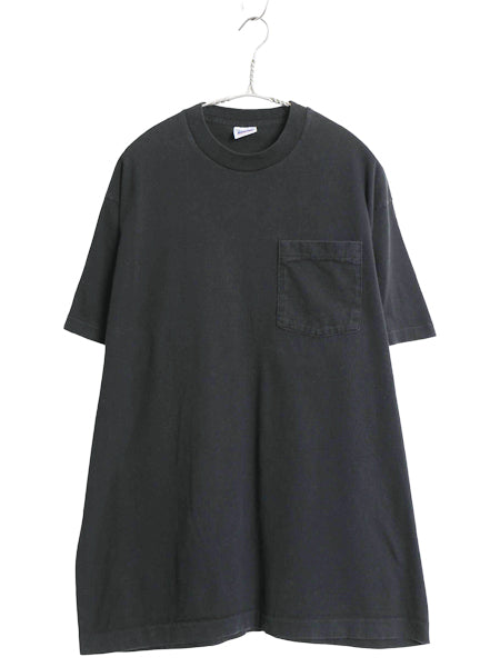 90s USA製 BVD ポケット付き 無地 半袖 Tシャツ メンズ XL / オールド ポケT 耳付き ブランク シングルステッチ トップス 大きいサイズ 黒