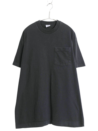 90s USA製 BVD ポケット付き 無地 半袖 Tシャツ メンズ XL / オールド ポケT 耳付き ブランク シングルステッチ トップス 大きいサイズ 黒