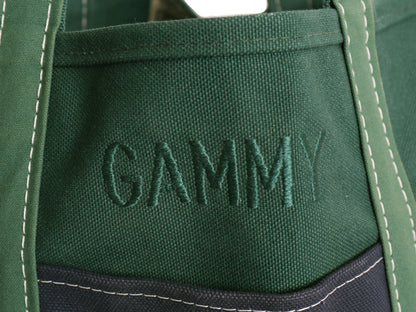 90s 00s USA製 ★ エルエルビーン キャンバス トート バッグ MEDIUM オールド アウトドア オープントップ ツートン デラックス 無地 紺 緑