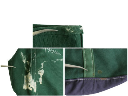 90s 00s USA製 ★ エルエルビーン キャンバス トート バッグ MEDIUM オールド アウトドア オープントップ ツートン デラックス 無地 紺 緑