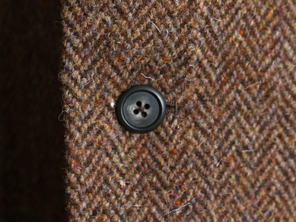 70s ハリスツイード テーラード ジャケット メンズ XL 程 ヴィンテージ ブレザー ツイード ウール マルチカラー ヘリンボーン 大きいサイズ