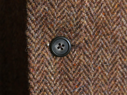 70s ハリスツイード テーラード ジャケット メンズ XL 程 ヴィンテージ ブレザー ツイード ウール マルチカラー ヘリンボーン 大きいサイズ