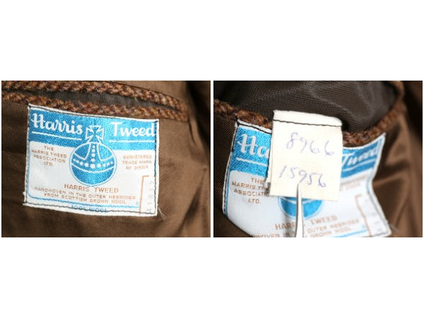 70s ハリスツイード テーラード ジャケット メンズ XL 程 ヴィンテージ ブレザー ツイード ウール マルチカラー ヘリンボーン 大きいサイズ