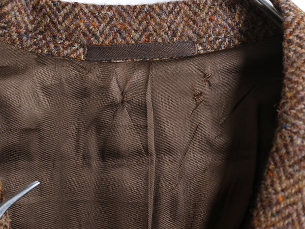 70s ハリスツイード テーラード ジャケット メンズ XL 程 ヴィンテージ ブレザー ツイード ウール マルチカラー ヘリンボーン 大きいサイズ