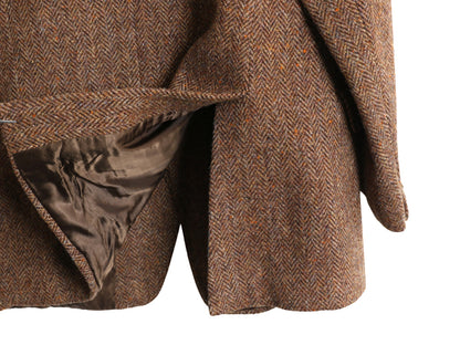 70s ハリスツイード テーラード ジャケット メンズ XL 程 ヴィンテージ ブレザー ツイード ウール マルチカラー ヘリンボーン 大きいサイズ