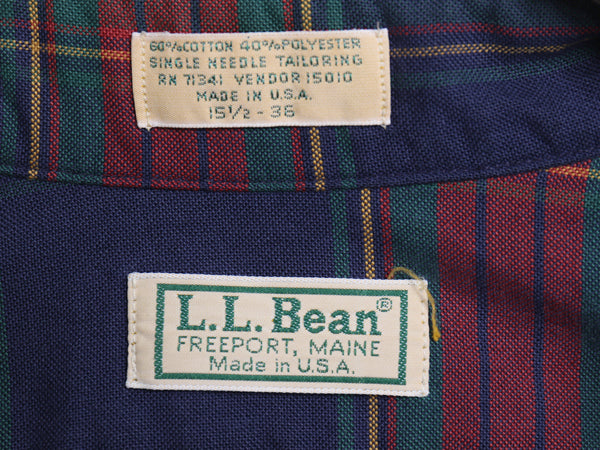 80s USA製 エルエルビーン チェック 長袖 ボタンダウン シャツ メンズ M / ヴィンテージ 長袖シャツ マルチカラー カジュアル ワイシャツ