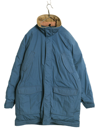 70s USA製 筆記体タグ エルエルビーン ダウン ハーフコート メンズ XL / ヴィンテージ アウトドア ハイネック ジャケット 大きいサイズ 青