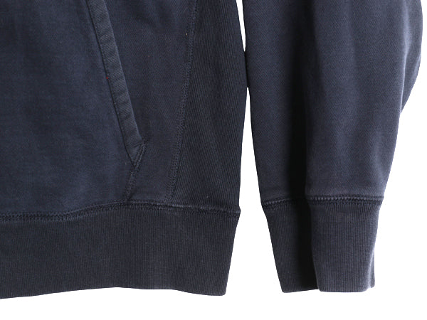 00s オールド ギャップ フルジップ スウェット フード パーカー メンズ L 古着 無地 トレーナー リバース タイプ 裏起毛 ヘビーウェイト 紺