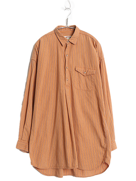 80s USA製 バナナリパブリック ストライプ グランパ シャツ メンズ M / 旧タグ ヴィンテージ コットン プルオーバー ゆったり 長袖シャツ