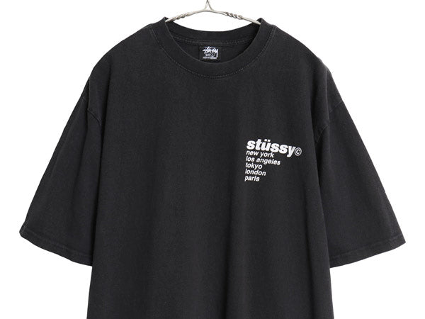 ステューシー ストロベリー イラスト プリント Tシャツ メンズ L 古着 ヘビーウェイト コットン イチゴ グラフィック アート ロゴ ブラック
