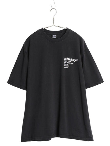 ステューシー ストロベリー イラスト プリント Tシャツ メンズ L 古着 ヘビーウェイト コットン イチゴ グラフィック アート ロゴ ブラック