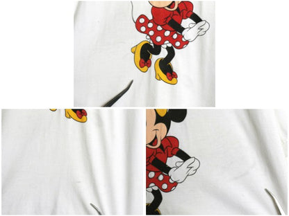 80s USA製 ミニー イラスト プリント Tシャツ メンズ レディース L ヴィンテージ キャラクター ミッキー ディズニー オフィシャル ラグラン