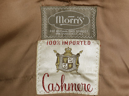 50s 60s USA製 Morris ダブルブレスト ポロ コート メンズ M 程 ヴィンテージ 100% カシミヤ チェスター ロングコート フィールド キャメル
