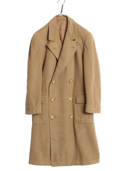 50s 60s USA製 Morris ダブルブレスト ポロ コート メンズ M 程 ヴィンテージ 100% カシミヤ チェスター ロングコート フィールド キャメル