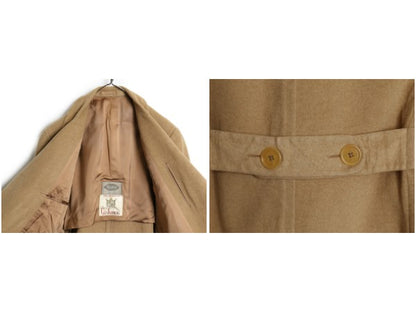 50s 60s USA製 Morris ダブルブレスト ポロ コート メンズ M 程 ヴィンテージ 100% カシミヤ チェスター ロングコート フィールド キャメル