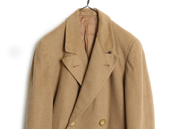 50s 60s USA製 Morris ダブルブレスト ポロ コート メンズ M 程 ヴィンテージ 100% カシミヤ チェスター ロングコート フィールド キャメル