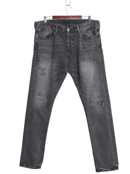 ポロ ラルフローレン ブラック デニム パンツ メンズ 36 34 / リペア クラッシュ ヴィンテージ 加工 ジーンズ ジーパン スリム ストレート 