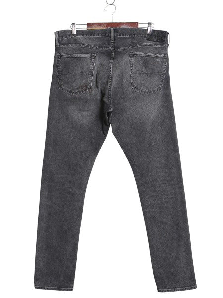 ポロ ラルフローレン ブラック デニム パンツ メンズ 36 34 / リペア クラッシュ ヴィンテージ 加工 ジーンズ ジーパン スリム ストレート 