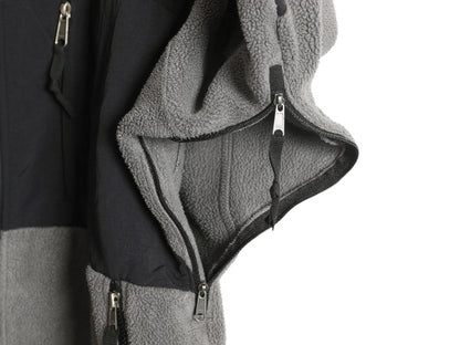 ノースフェイス デナリ ジャケット レディース XL / 古着 フリース ナイロン フルジップ ハイネック ブルゾン 大きいサイズ ツートン 灰 黒