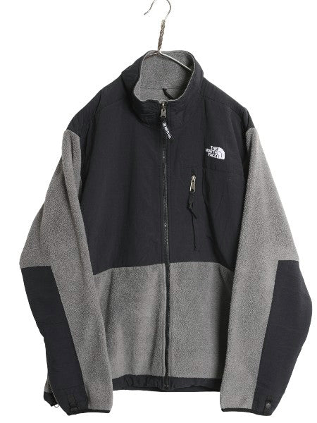ノースフェイス デナリ ジャケット レディース XL / 古着 フリース ナイロン フルジップ ハイネック ブルゾン 大きいサイズ ツートン 灰 黒