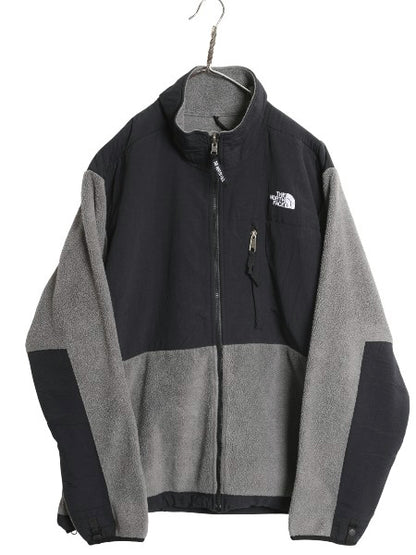 ノースフェイス デナリ ジャケット レディース XL / 古着 フリース ナイロン フルジップ ハイネック ブルゾン 大きいサイズ ツートン 灰 黒