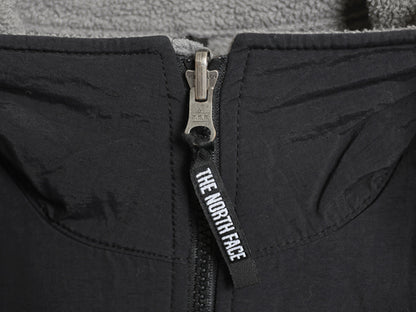 ノースフェイス デナリ ジャケット レディース XL / 古着 フリース ナイロン フルジップ ハイネック ブルゾン 大きいサイズ ツートン 灰 黒