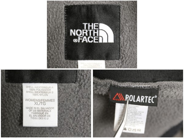 ノースフェイス デナリ ジャケット レディース XL / 古着 フリース ナイロン フルジップ ハイネック ブルゾン 大きいサイズ ツートン 灰 黒