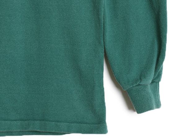 80s USA製 エルエルビーン モックネック ボーダー 長袖 Tシャツ メンズ M ヴィンテージ ロンT ラガーシャツ 素材 ヘビーウェイト コットン