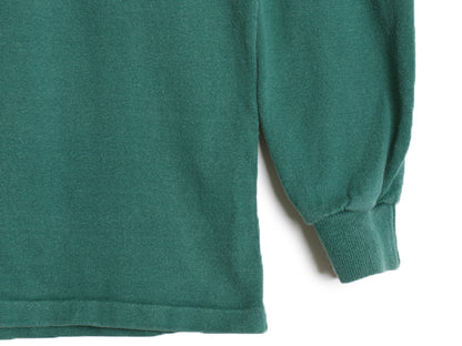 80s USA製 エルエルビーン モックネック ボーダー 長袖 Tシャツ メンズ M ヴィンテージ ロンT ラガーシャツ 素材 ヘビーウェイト コットン
